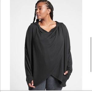 Athleta Purana wrap sweatshirt in black